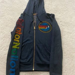 Aviator Nation- charcoal logo zip-up hoodie